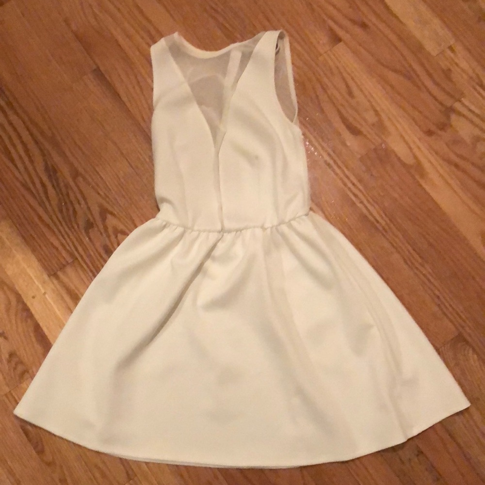 Tobi white sheer mini dress open back